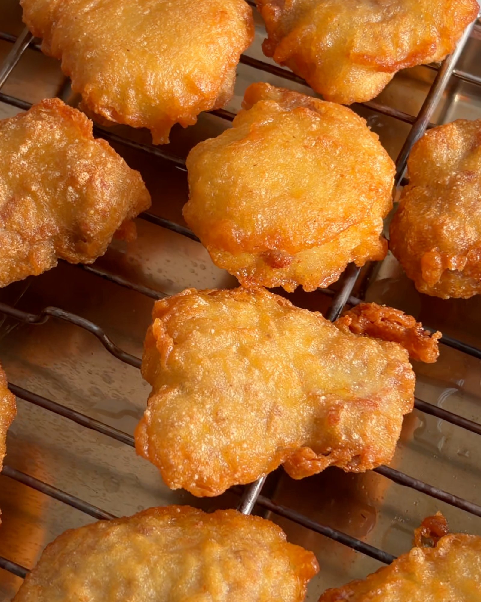 Os nuggets de codorniz prontos